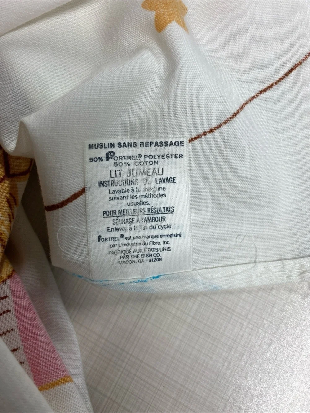Vintage 80s Care Bears flat twin sheet Made in USA